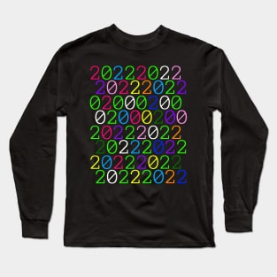 2022 binary code in color Long Sleeve T-Shirt